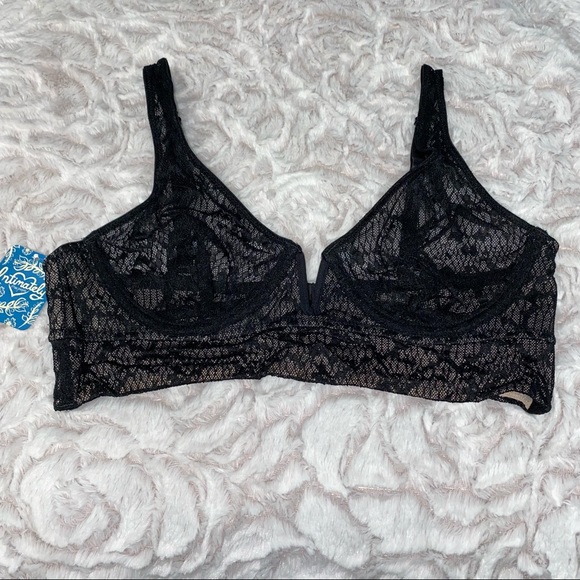 Free People Tameeka Underwire Sheer Lace Bra - NWT - Black - $48 retail - Picture 5 of 9